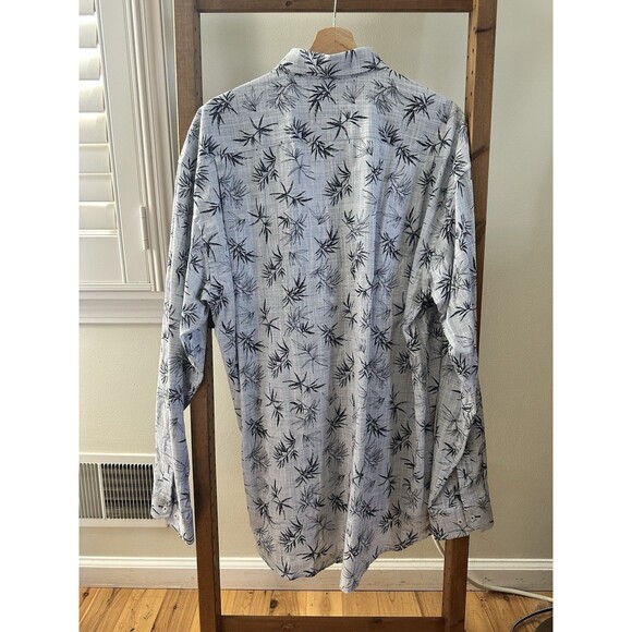 Hawaiianize HAWAII Shirt Long Sleeve Dark Blue Navy Size XL Floral Palm Trees - Picture 2 of 4